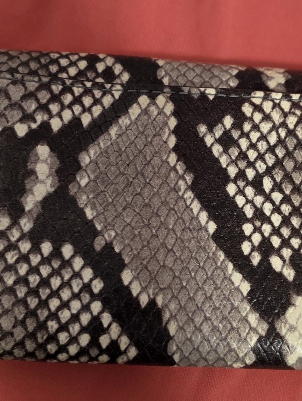 Michael Kors Snake-Print Wallet Clutch in Black and Cream - Picture 4 of 5